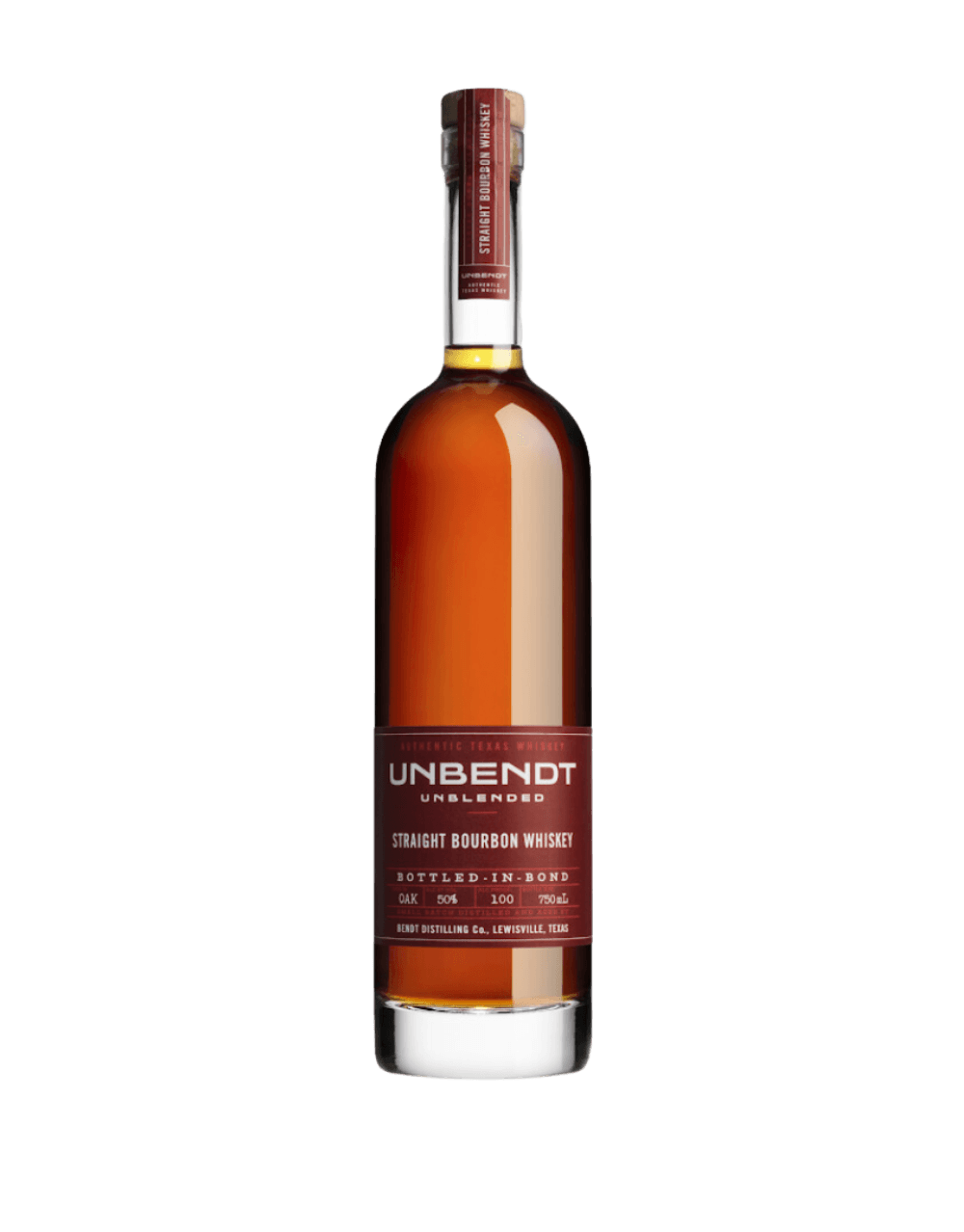 UNBENDT BOTTLED IN BOND TEXAS STRAIGHT BOURBON WHISKEY