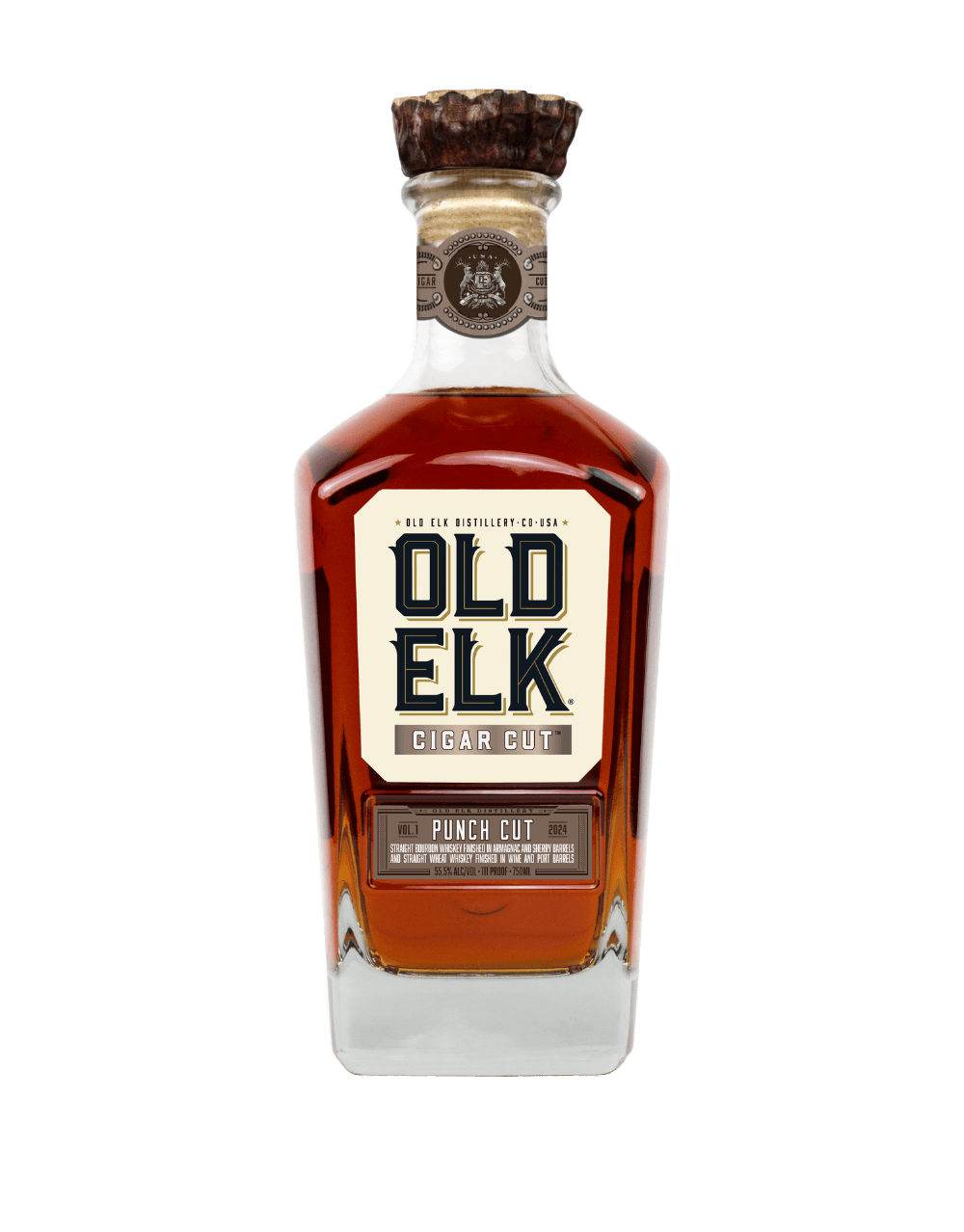 OLD ELK CIGAR CUT PUNCH CUT STRAIGHT BOURBON WHISKEY
