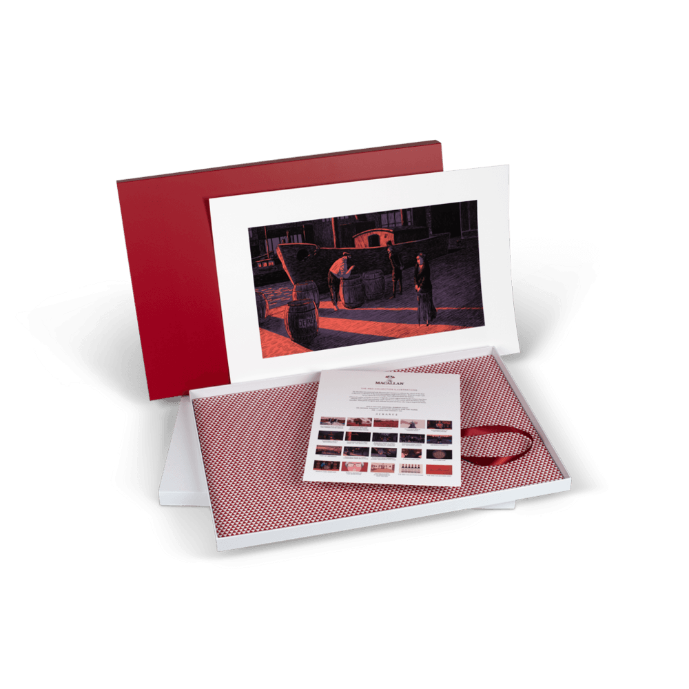 THE MACALLAN RED COLLECTION ART PRINTS, RODERICK KEMP & JANET HARBINSON CASK SELECTION