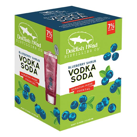 DOGFISH HEAD SCRATCH-MADE COCKTAILS BLUEBERRY SHRUB VODKA SODA