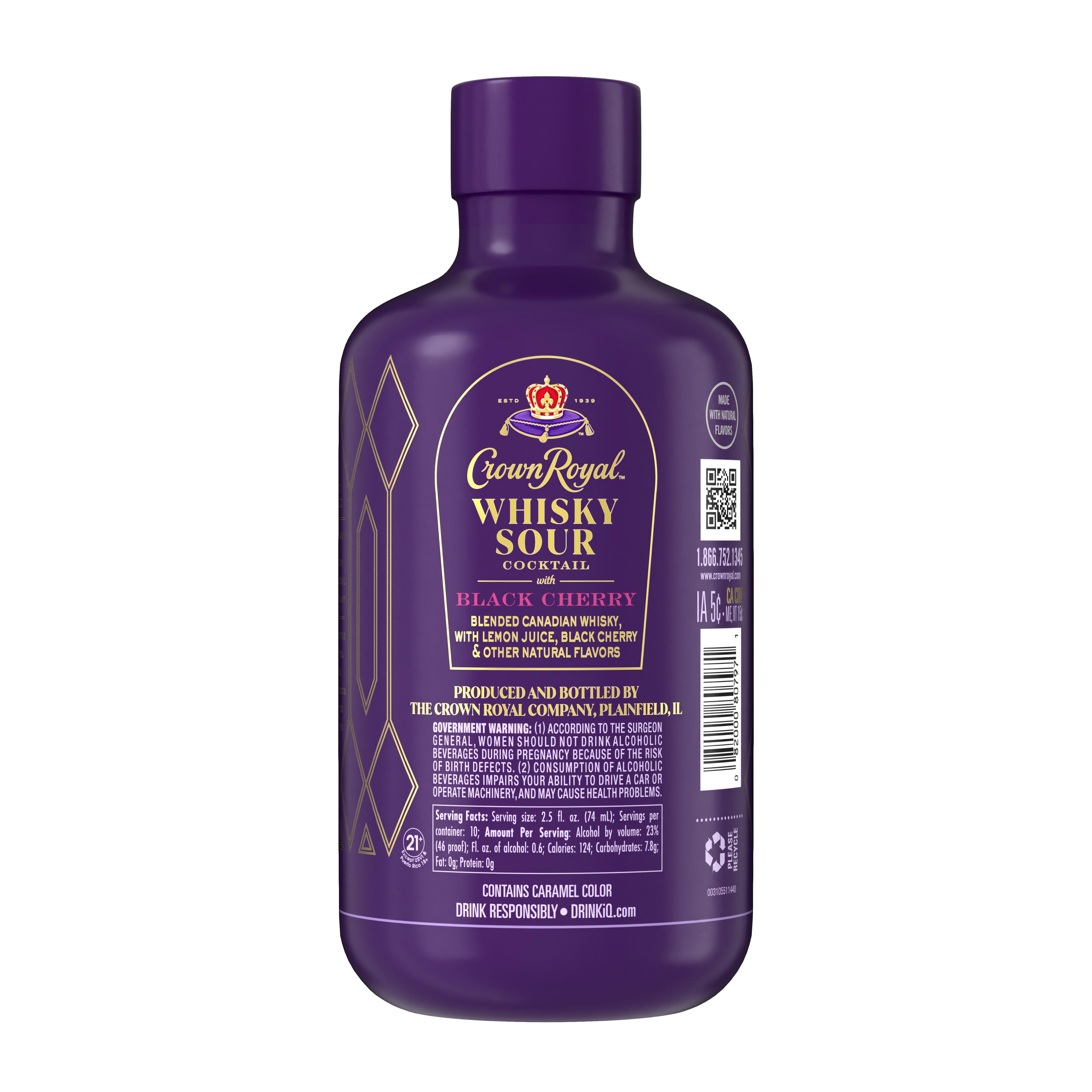 CROWN ROYAL WHISKY SOUR COCKTAIL WITH BLACK CHERRY