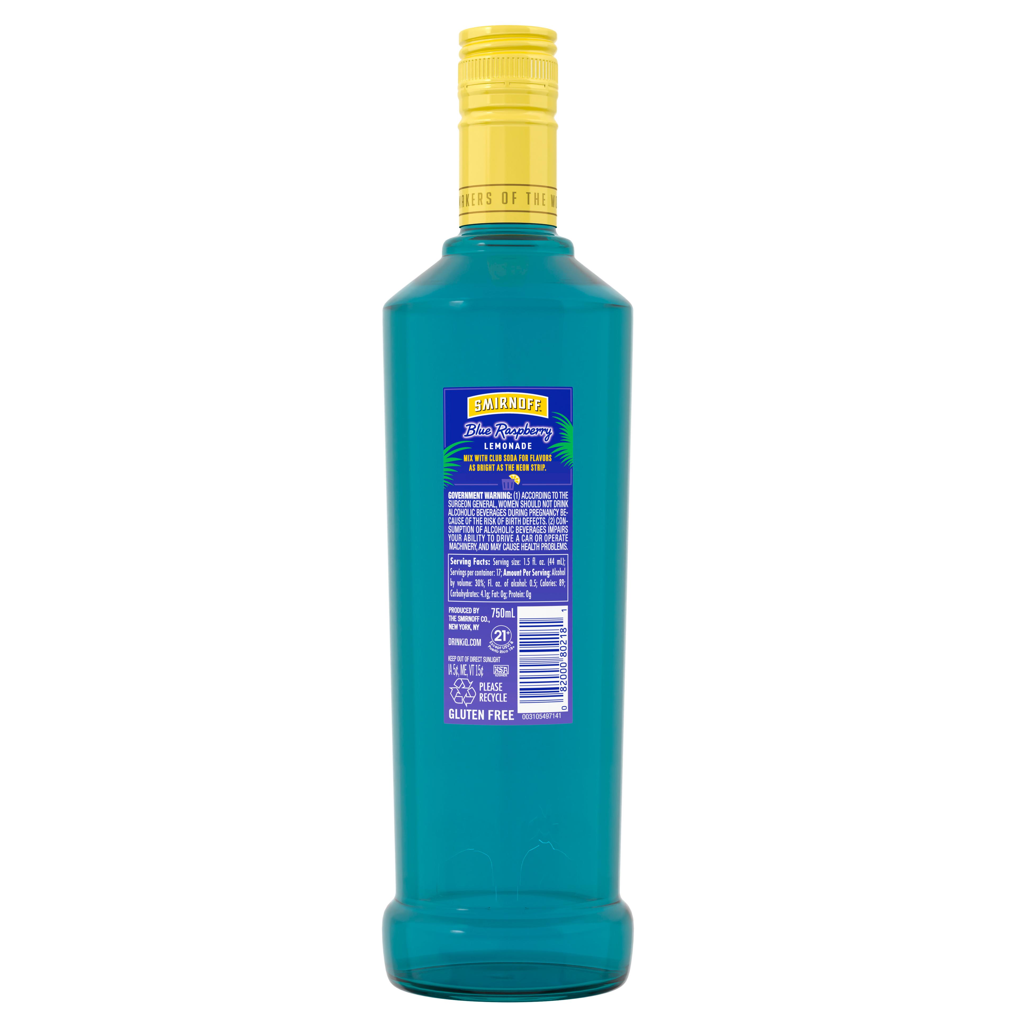 SMIRNOFF BLUE RASPBERRY LEMONADE VODKA