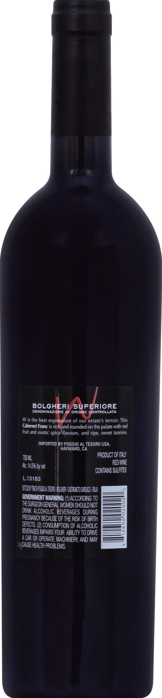 POGGIO AL TESORO DEDICATO A WALTER ITALIAN CABERNET FRANC RED WINE