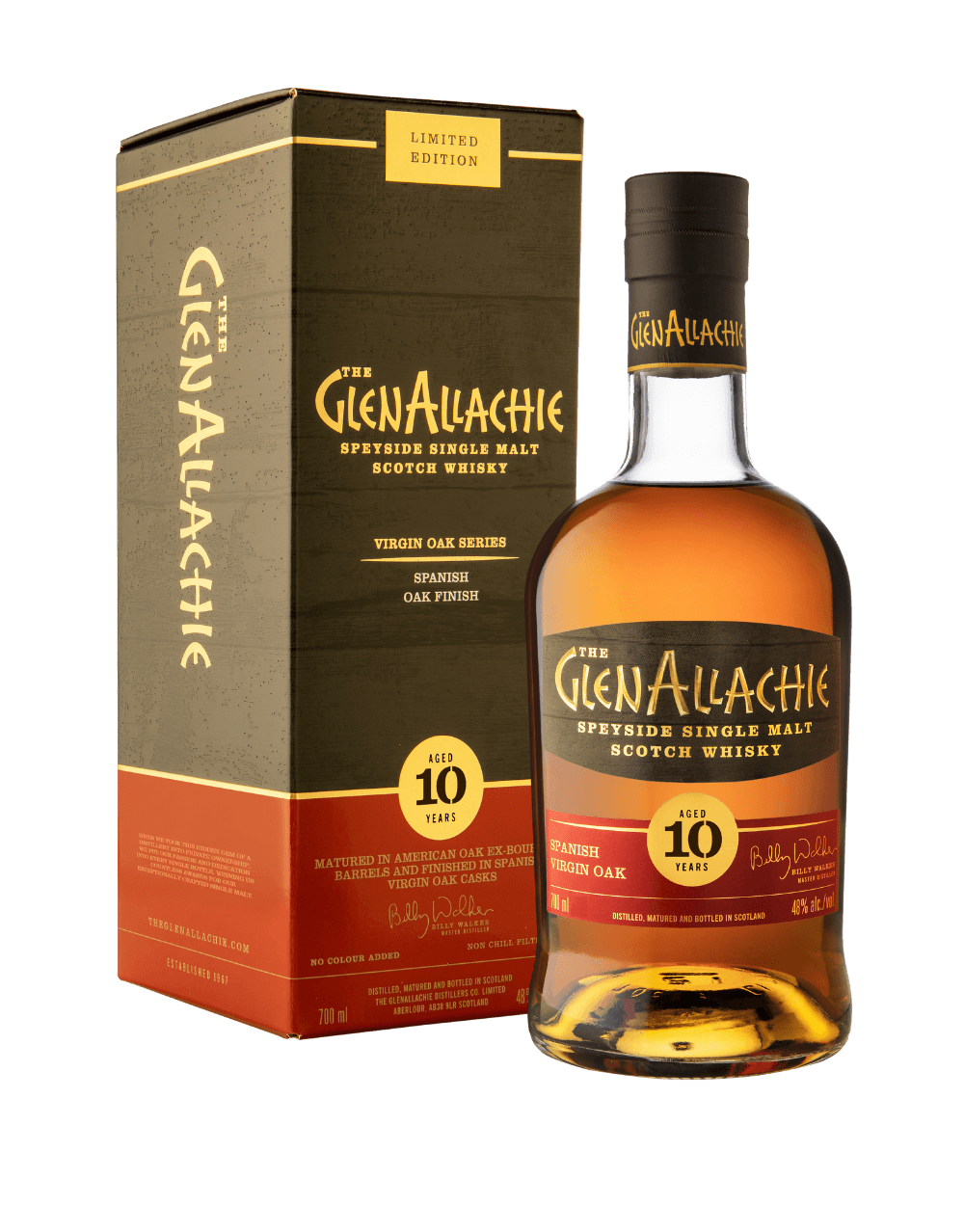 GLENALLACHIE 10 YEAR OLD SPANISH VIRGIN OAK SCOTCH WHISKY
