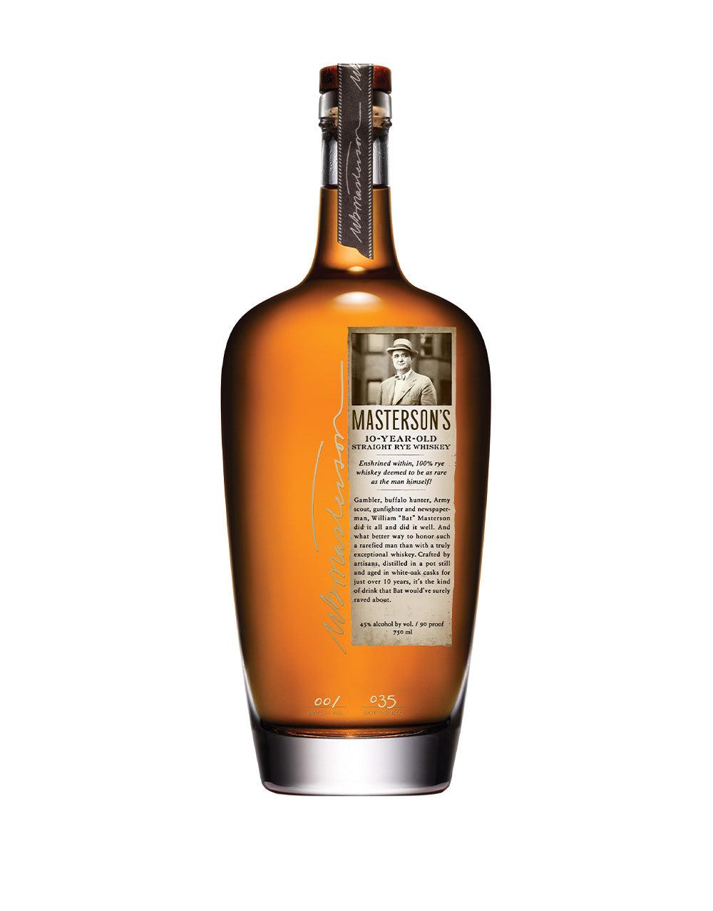 MASTERSON'S 10 YEAR OLD STRAIGHT RYE WHISKEY