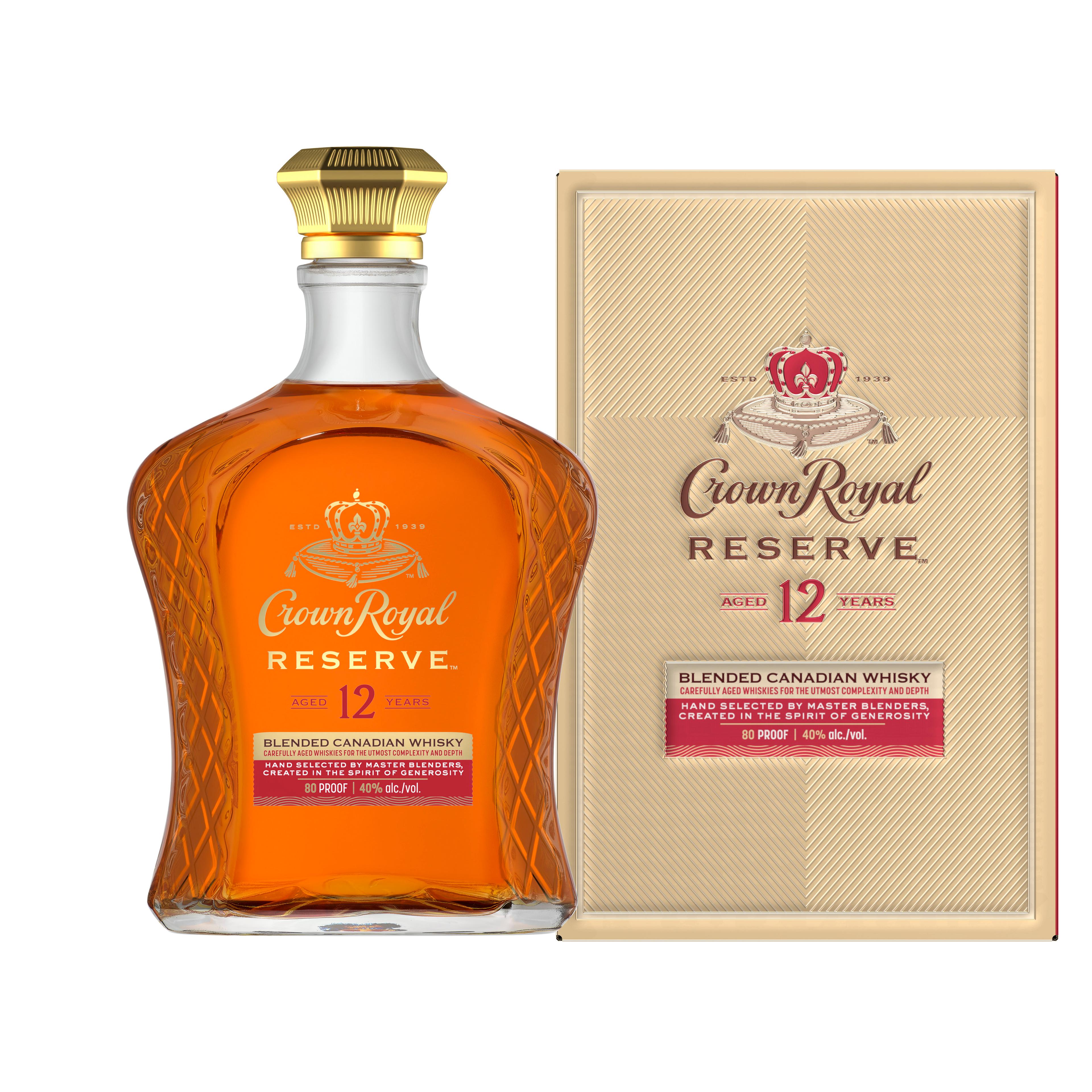 CROWN ROYAL RESERVE BLENDED 12 YEAR OLD CANADIAN WHISKY