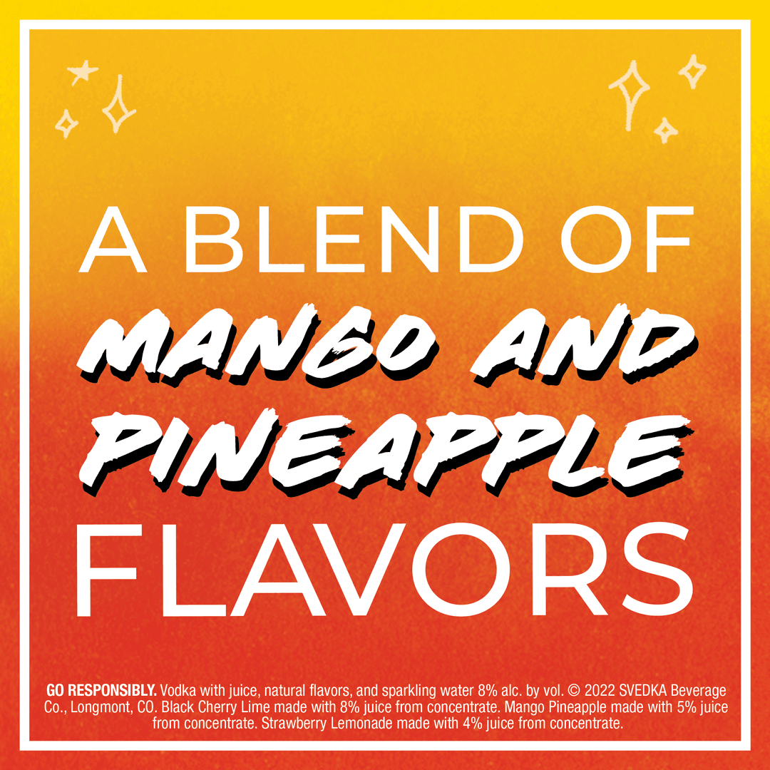 Svedka Cocktails-other Vodka Soda Mango Pineapple Mango